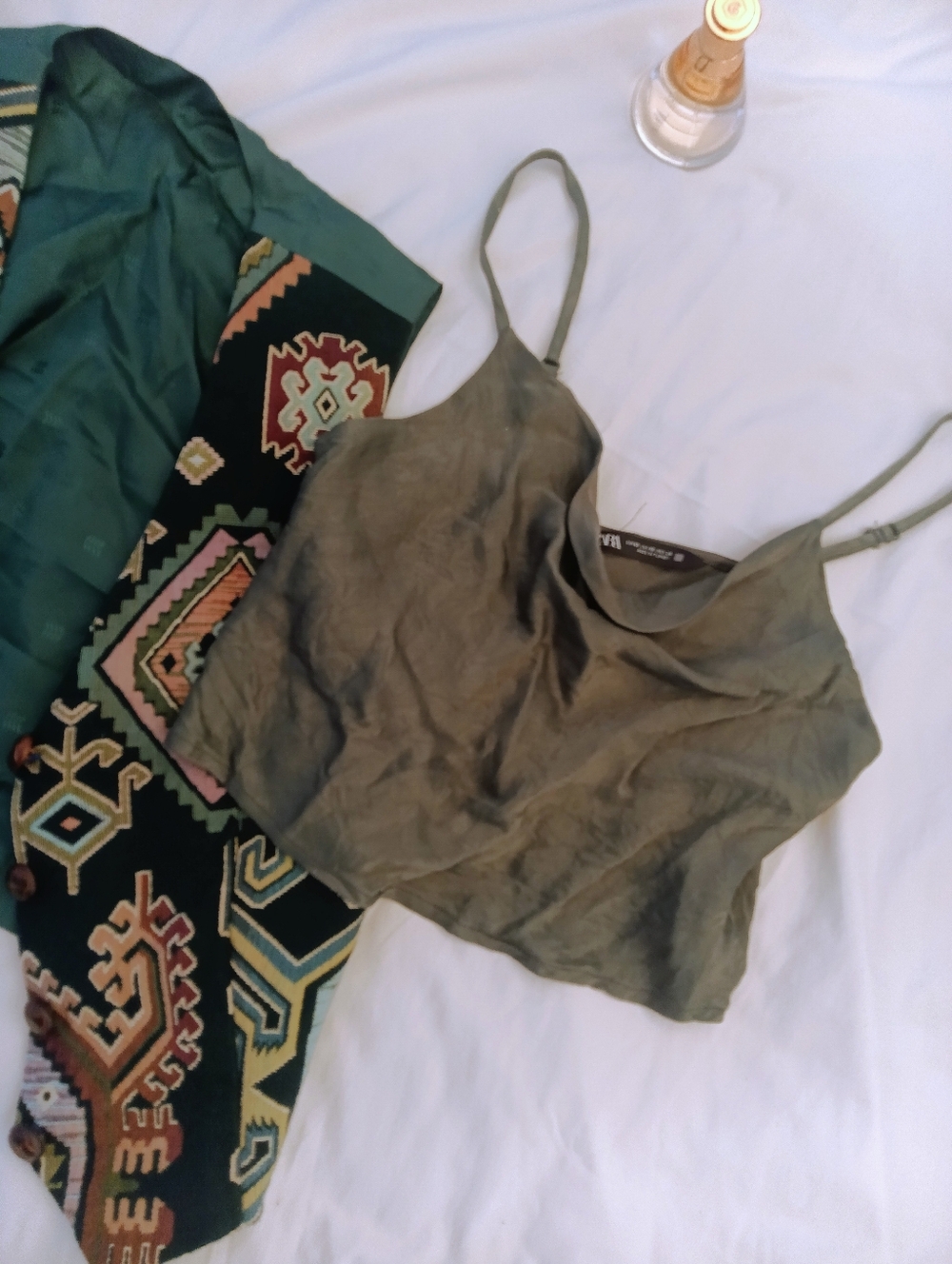 Zara Satin Cami Olive | Minimal Slip Top | Everyday Layer